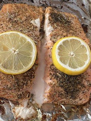 Baked Salmon oozing with flavor