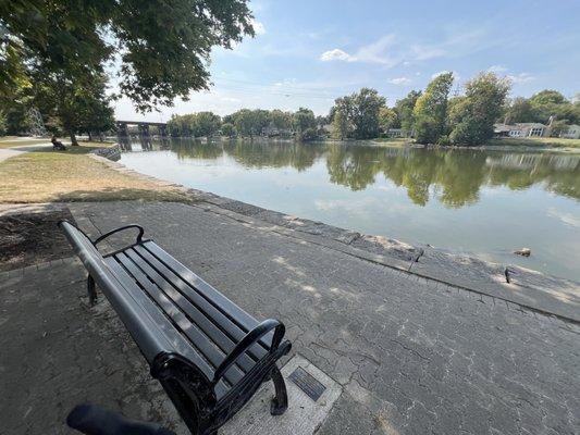 So quiet and peaceful, plenty of space to sit and watch the ducks, geese, and kayakers on the Fox River.