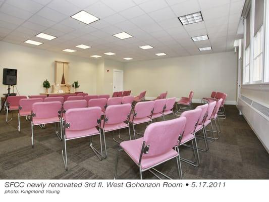 One of the chanting rooms at the center where members gather, pray and meet together