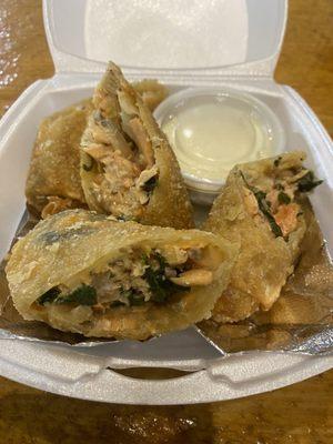 Salmon Cheesesteak Egg Rolls