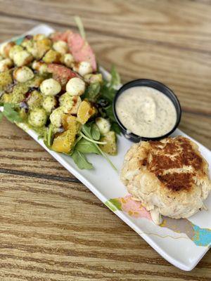 ~Crab Cake Appetizer~ Pure lump crab meat and this bomb salad that comes with.  I'm getting this again when I return!