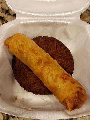 Crab cake and crab egg roll