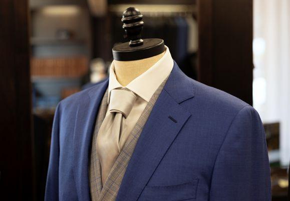 From shirts, vests, suits, and accessories, we carry a variety of ready-made items in store for those that need an outfit ASAP