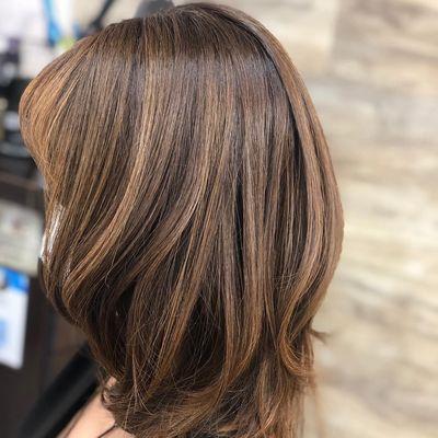 Caramel Balayage & layered Cut