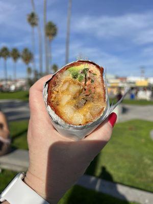 Cali burrito with steak.