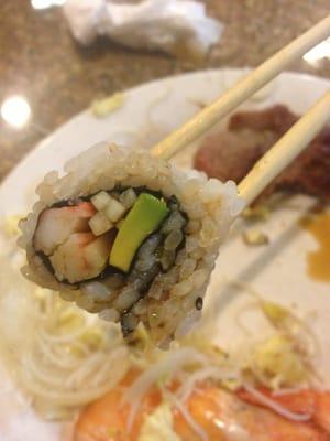 The sushi however isn't that bad, pretty good sushi for a $10 buffet...