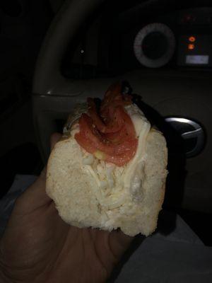 Cheese sub "extra tomato"