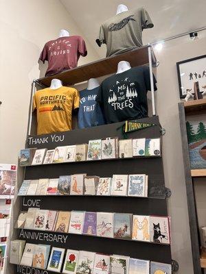 PNW Shirts and local cards.