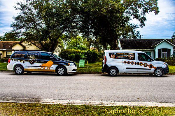 our 2 mobile locksmith vans serving Naples, Marco Island, Bonita Springs and estero FL