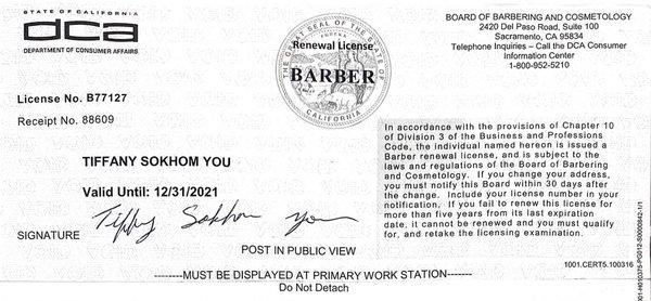 Barber License