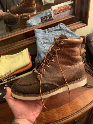 Thorogood moc toe work boots