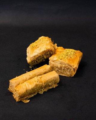 Pistachio Baklava, Walnut Baklava, Cashew Baklava