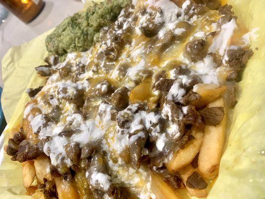 Carne asada fries with EXTRA MEAT YAAAA