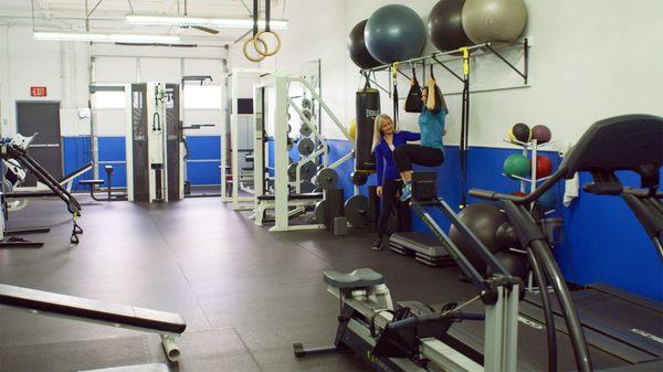 Our Facility is always private; most of the time 2 or less trainers are working with a client at the same time.