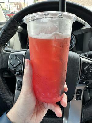 Strawberry fruit boba tea