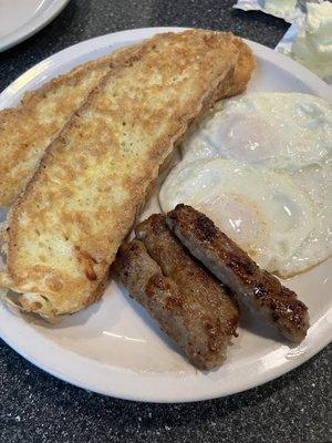 French toast with sausage.