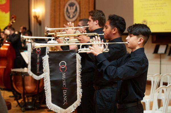 OCMD Fanfare Trumpets performing at the Richard Nixon Library