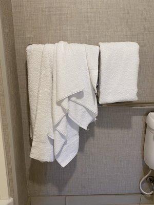 Same dirty towels were just hung back up after we asked for new!