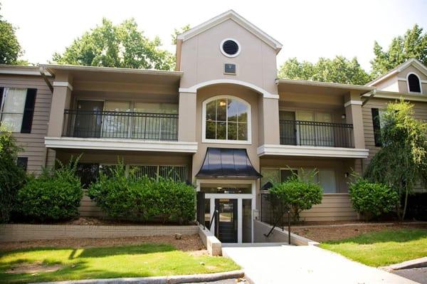 One of the apartment buildings