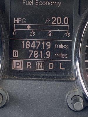 This is the mileage that shows I was under the mileage that was to be covered on the warranty for the tires on the receipts