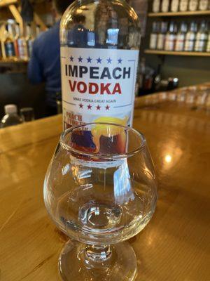 Delicious peach vodka. No matter what your political views