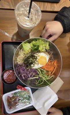 bibimbap with a free milk tea