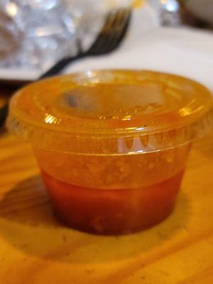 Salsa that was half way full that I didn't check before using.