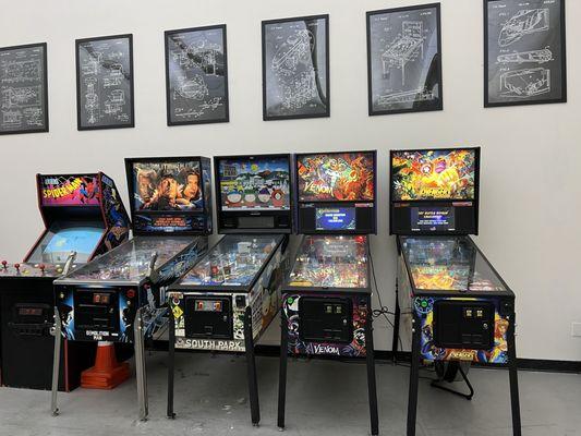 Arcade games in the back of the store