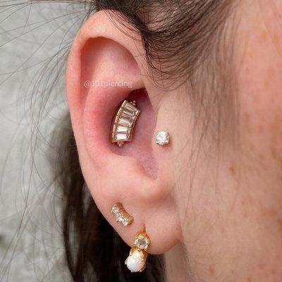 Conch Piercing with Tapered Baguette Panaraya from BVLA at 101 Piercing