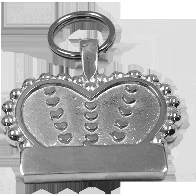 Sterling Silver Crown & Heart Tag