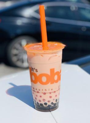 2021.MAY23- ($5.50) VEGAN Large Rose Milk Tea (reg boba included ($7.00) total with add ons