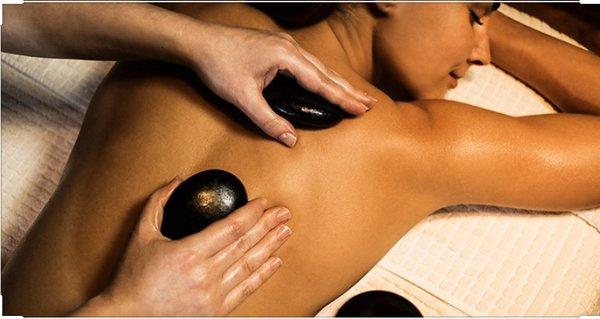 Hot stone massage with basalt stones