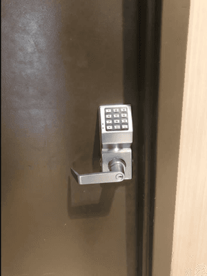 Commercial grade keypad lock installation