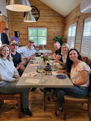 Great friends gathering in the tasting room