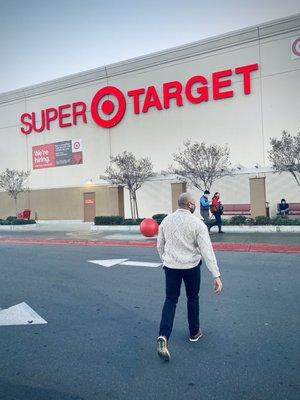 Finally walking into Super Target.