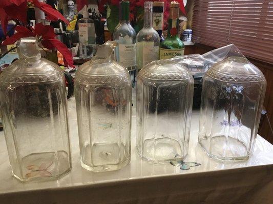 Picture is decanters before repair.