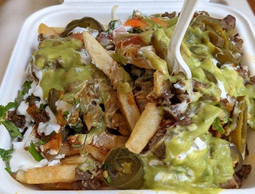 Asada Fries, among the best in the area with properly cooked and sized fries.