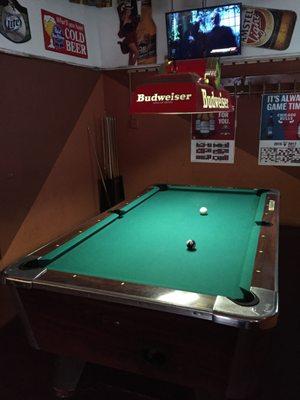 Only pool table in the neighborhood.