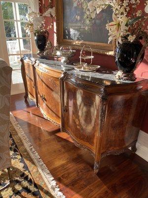 broke this antique marble top buffet