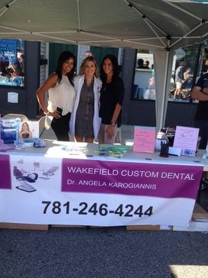 Dr. K with her assistant Kristen and one of her hygienist Stefani at the Italian Festival in Wakefield