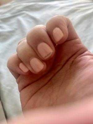 Peeling gel polish after less than a week.