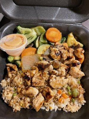 Hibachi chicken with fried rice