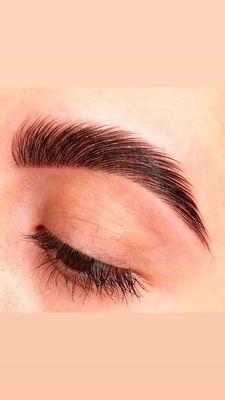 Laminated brow lift technique.