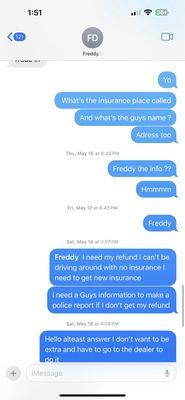 Messaged about it the fake insurance there sales men sold me