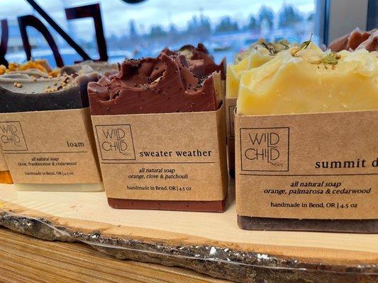 Now selling handmade (in Bend!) Wild Child soaps.