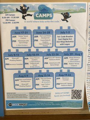 Summer Camp Schedule 2024