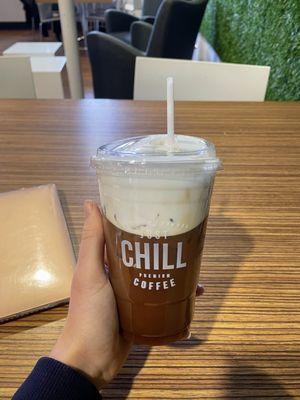 Iced White Chocolate Americano with Cold Foam