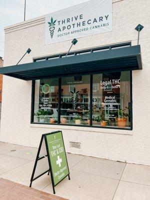 Outside of the Thrive Apothecary store.