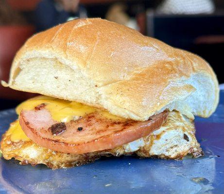 Breakfast Sandwich with 2 slices of Canadian Bacon