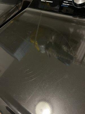 Destroyed dryer top